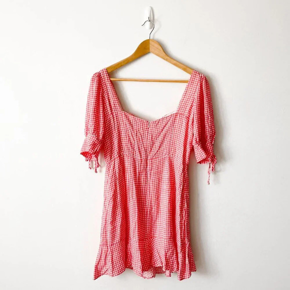 Dress Forum Puff Sleeve Gingham  Mini Dress Size Medium - Picture 7 of 9